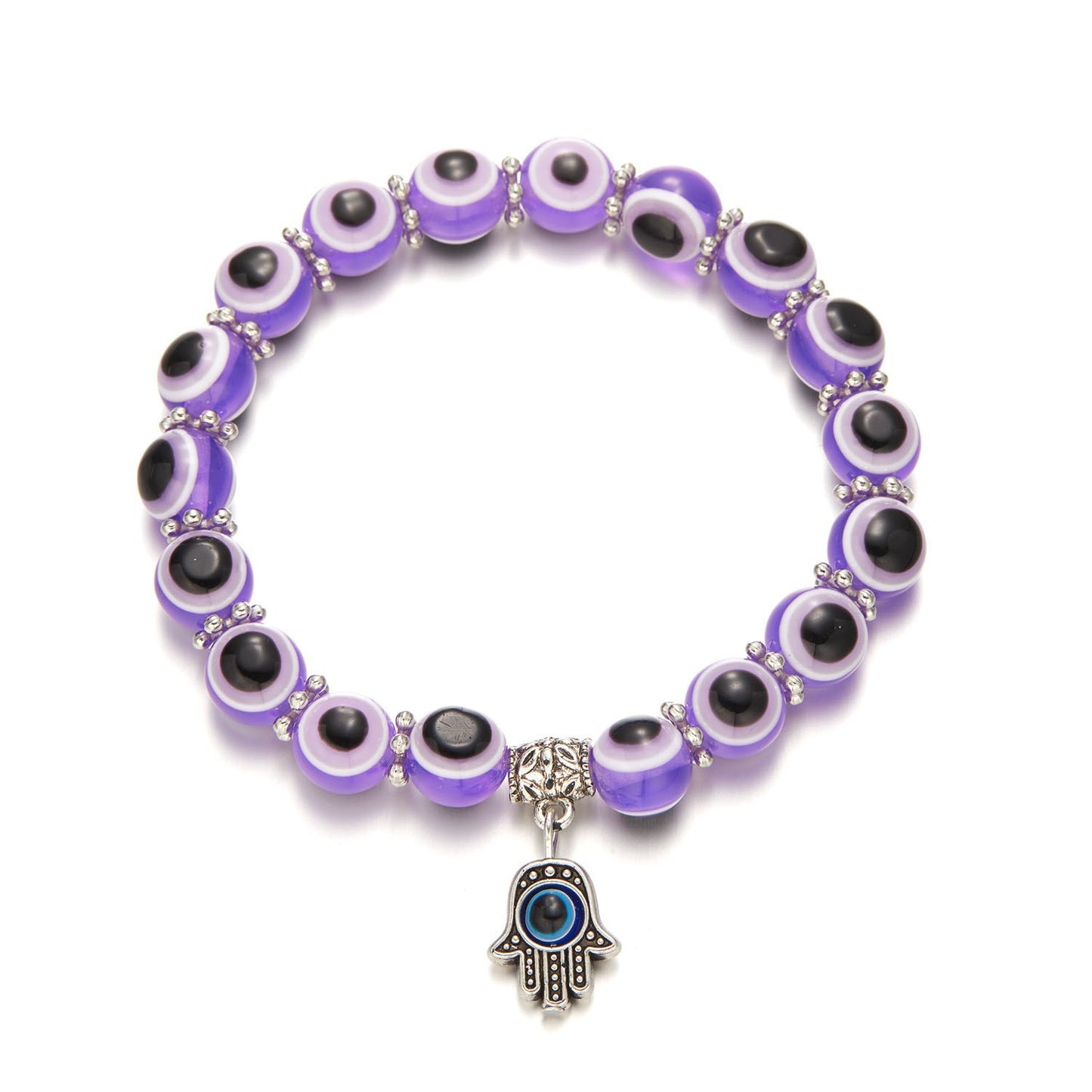 Fashion Creative Palm Eyes Devil's Eye Elastic Beaded Bracelets