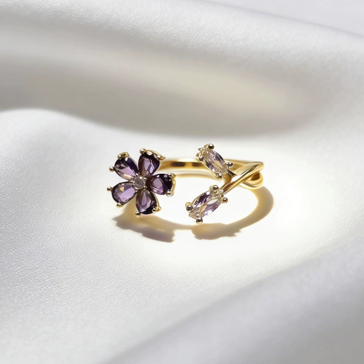 Light Luxury Full Rhinestone Zircon Retro Opening Personality High Sense Rings