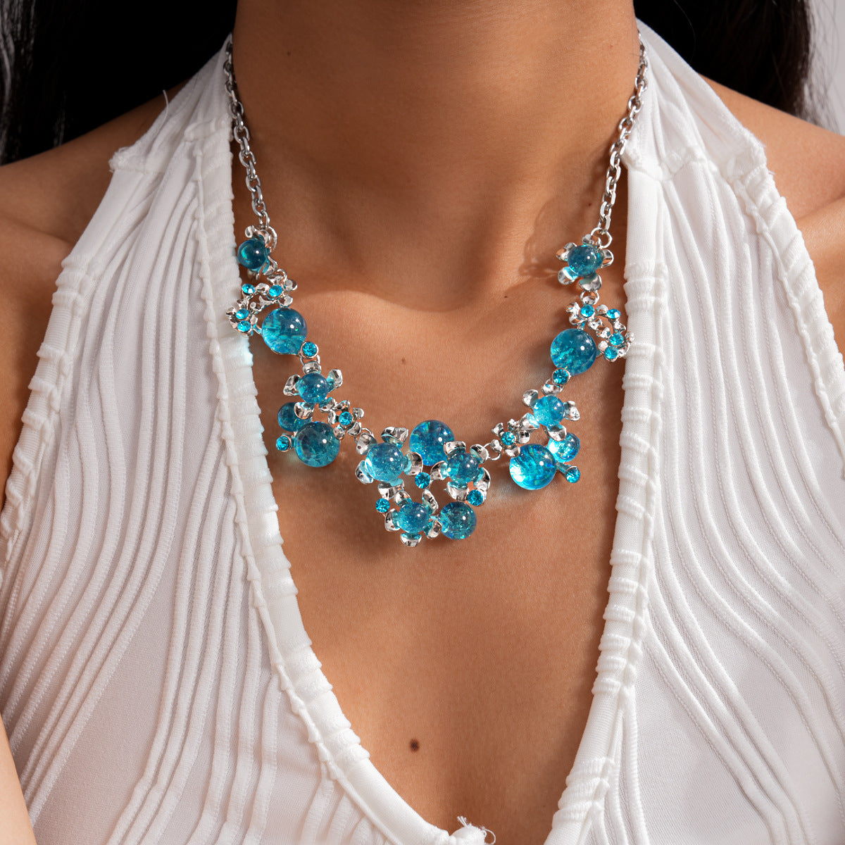 Round Flower Personalized Unique Clavicle Chain Retro Minority High Necklace