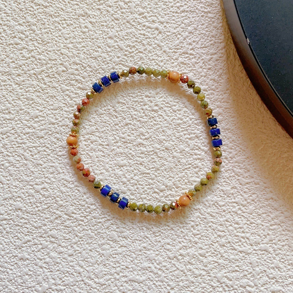 Natural Stone Crystal String Beads Style Design Dopamine Bracelet