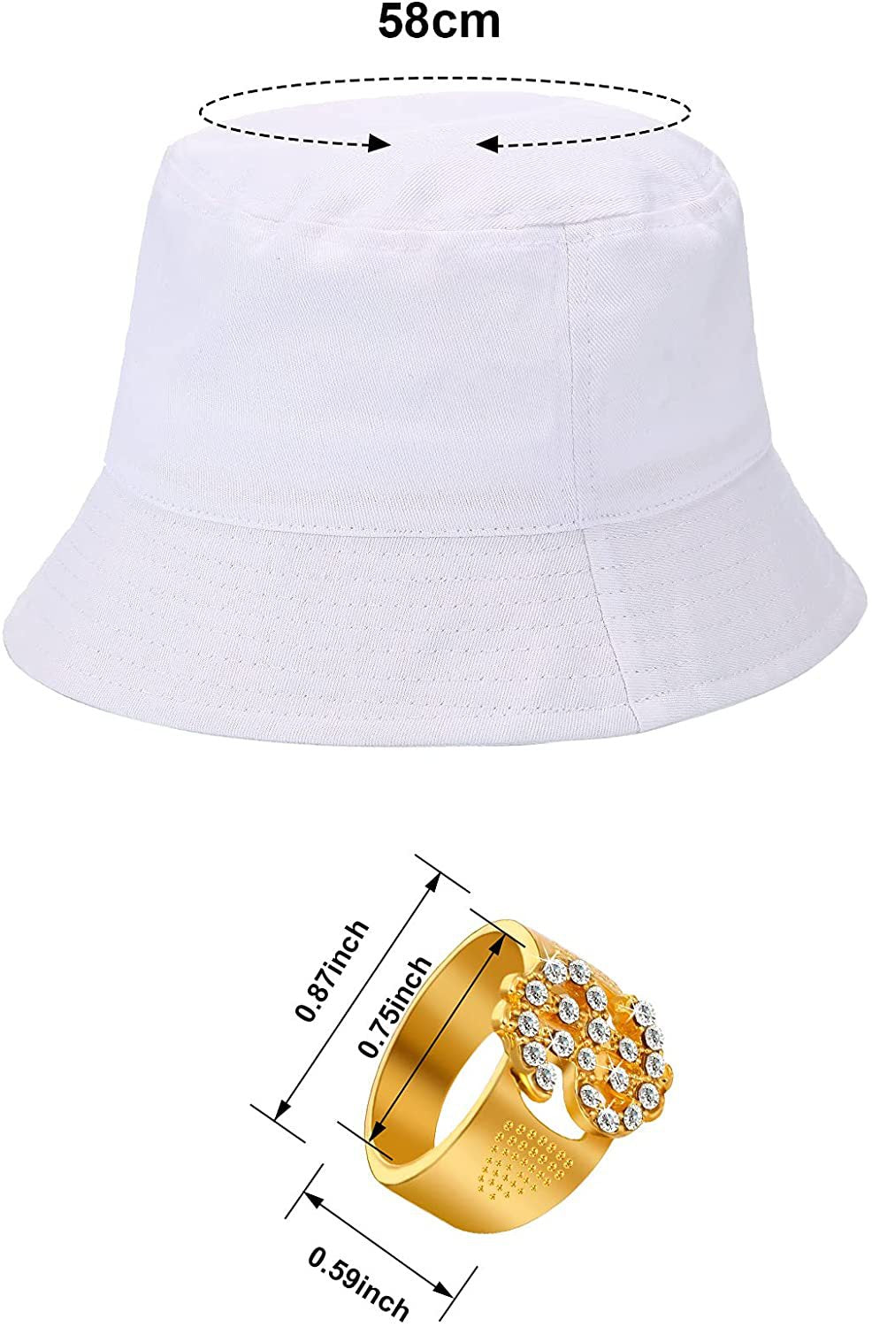 Hop Punk Usd Bucket Hat Black Necklaces