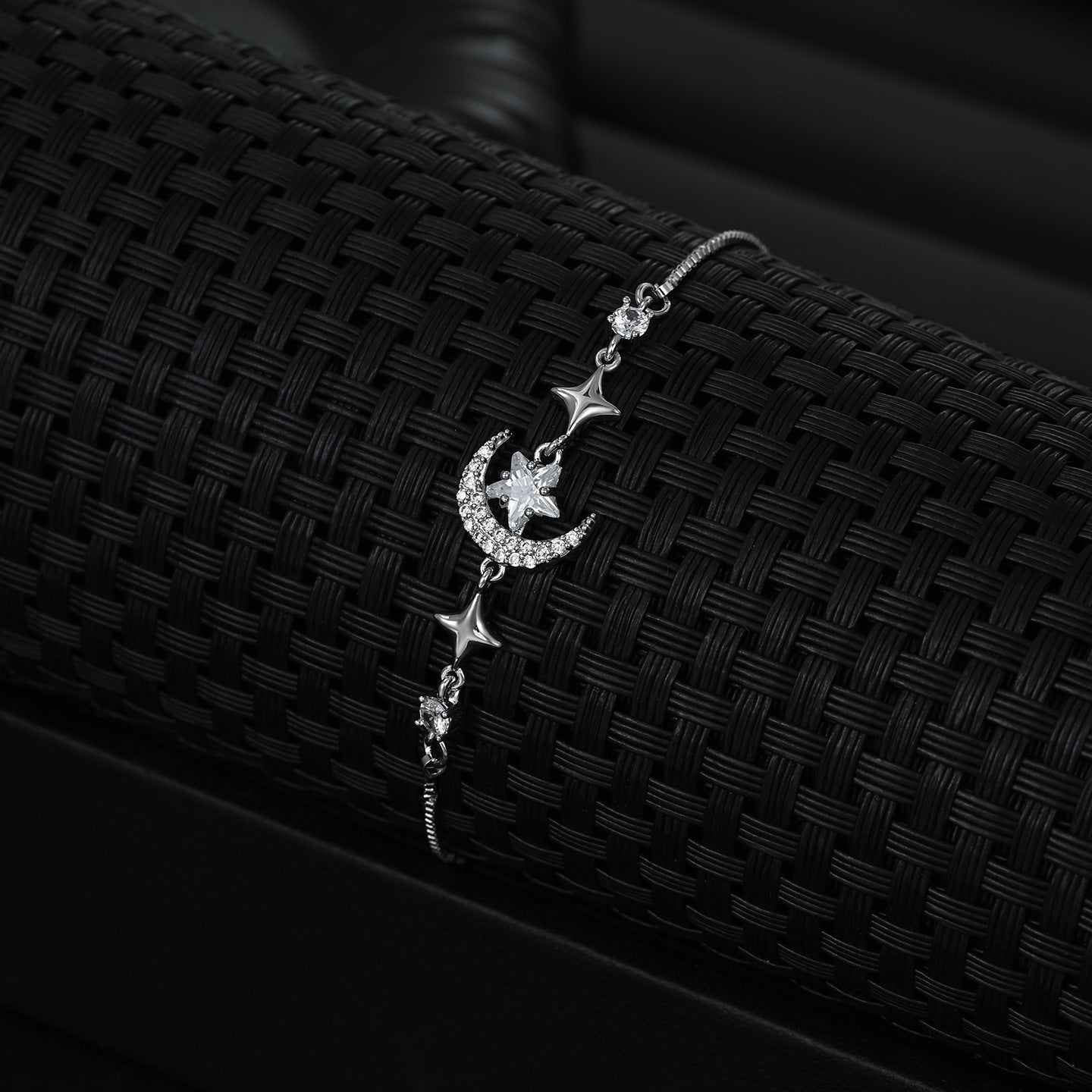 Inlaid Zircon Light Luxury Hand Female Niche Design Star Moon Bracelets
