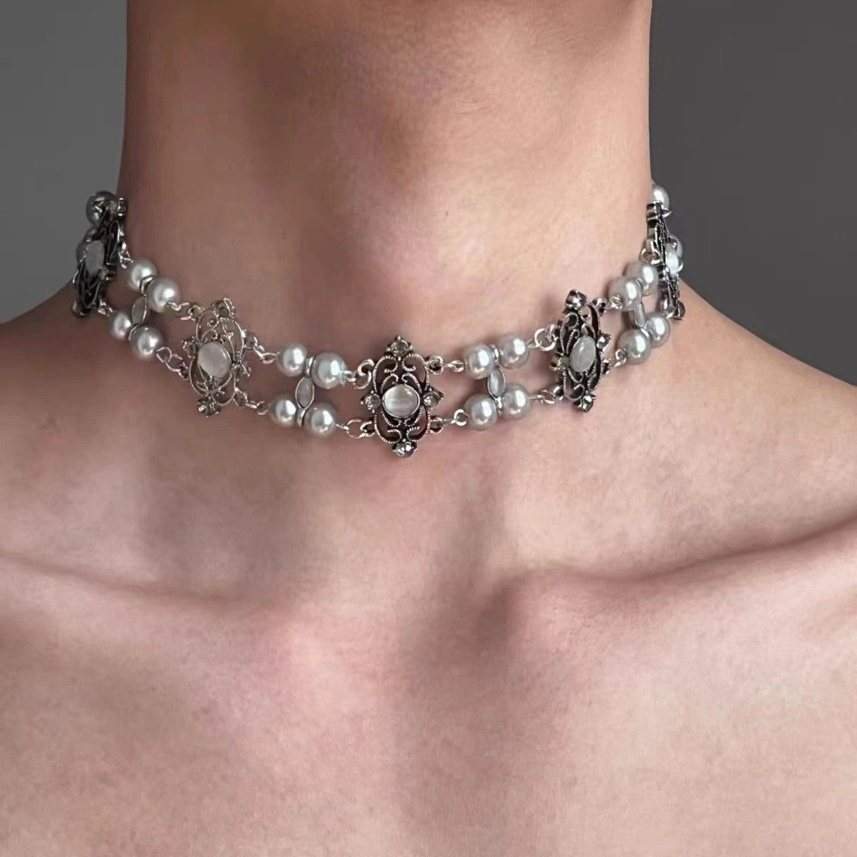 Beads Tassel Double Layer Spacer Twin Fine Advanced Necklace