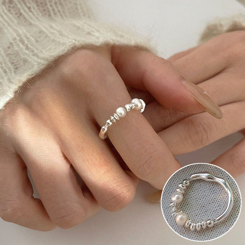 Women's Pull-out Adjustable Retro Fashion Flower Tassel Chain Ring