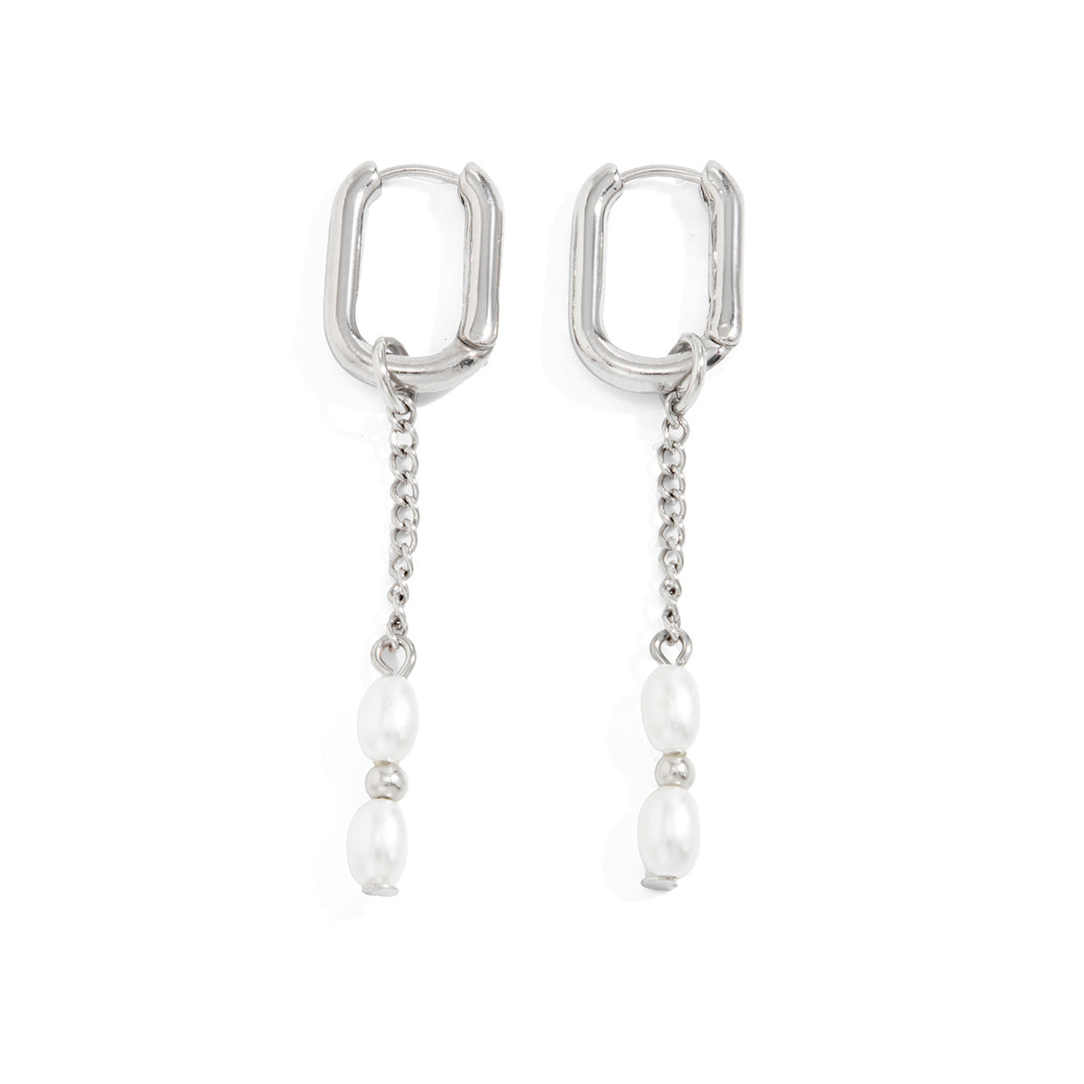 Personality Cross Imitation Pearl Asymmetric Small Pendants