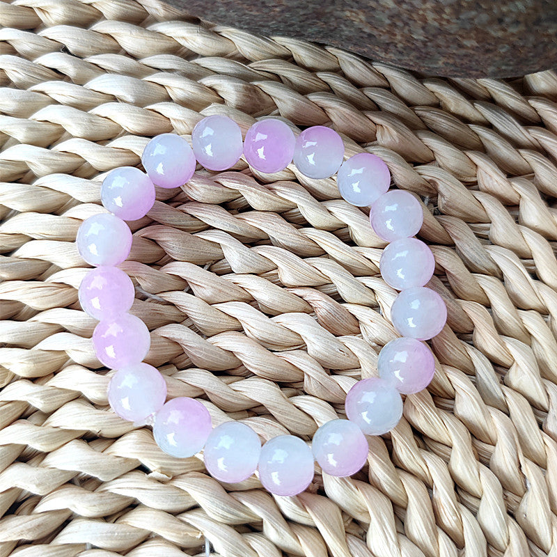 Hand Toy Gradient Color Glass Beads Primary School Beaded Can Bracelets