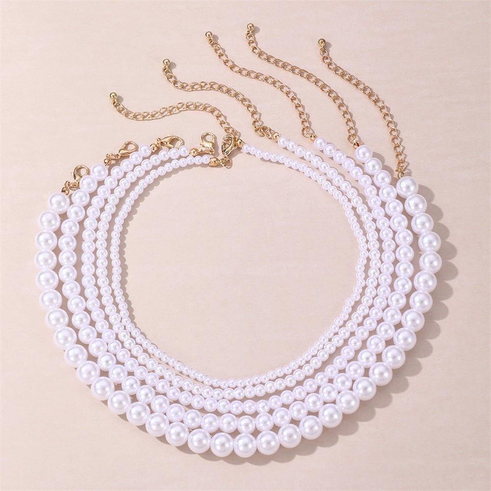 Fashion Elegant Perfect Circle Imitation Pearl Necklaces