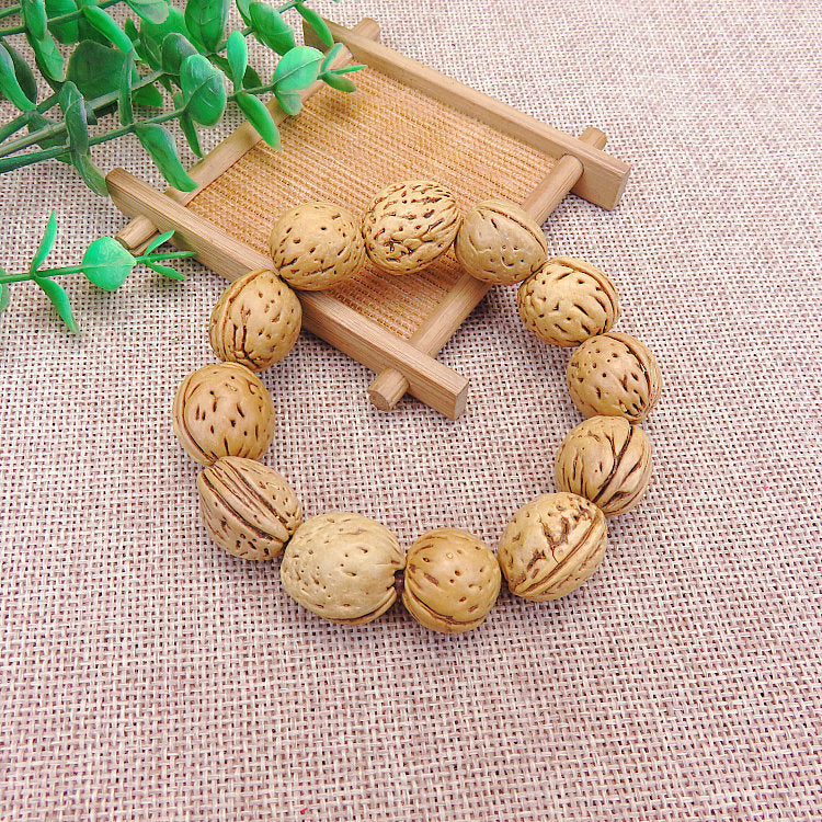 Spot Tourism Video Natural Walnut Peach Kernel Bodhi Seed Buddha Bracelet