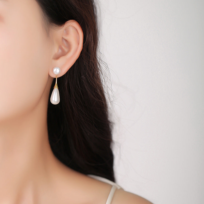 Design Water Drop Pearl Ear Clip Rings