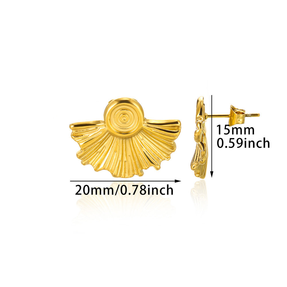 Wind Fashion Imitation Pearl Gold Stainless Steel Female Earrings