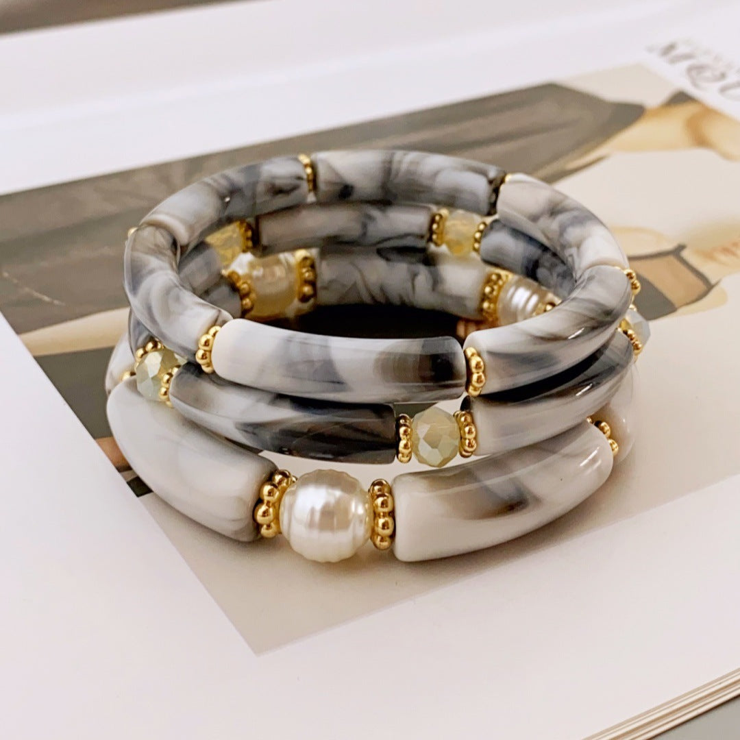 Fashion Simple Acrylic Beaded Ladies Elbow Bracelets