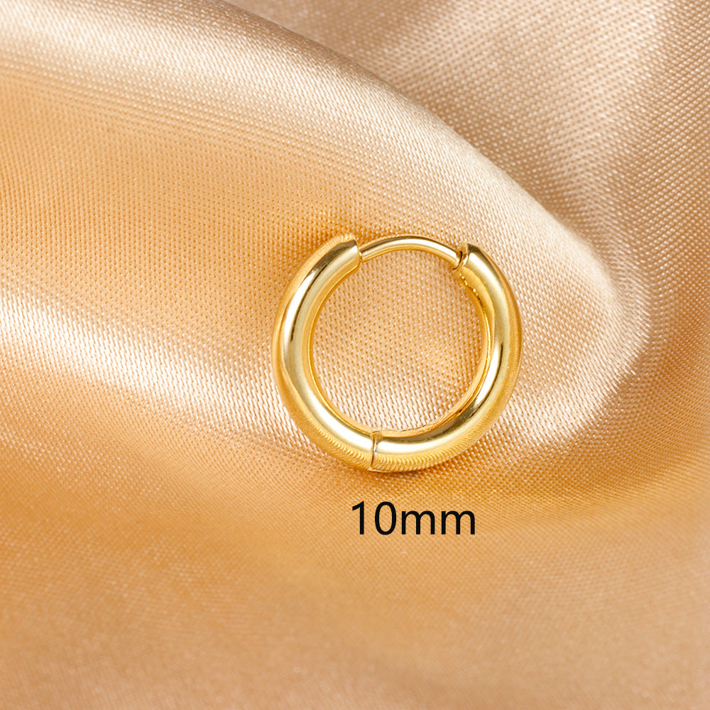 Simple Different Sizes Ear Clip Electroplated Earrings