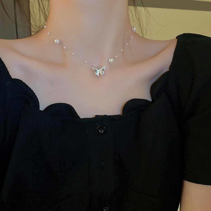 Short Pearl Chain Clavicle Fashion Artificial Necklace