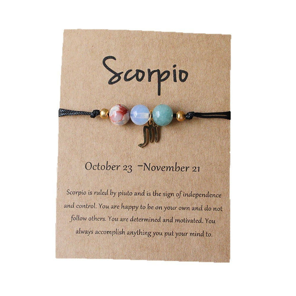 Planets Twee Constellations Natural Stone Blue Black Bracelet