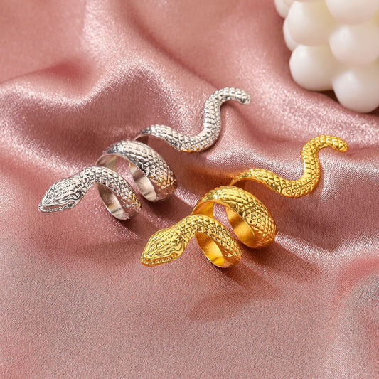 Design Metal Snake-shaped Creative Animal Hand Rings