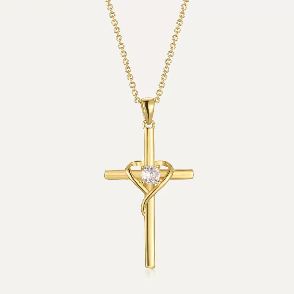 Women's Beating Lucky Heart Cross Love Light Luxury Pendants