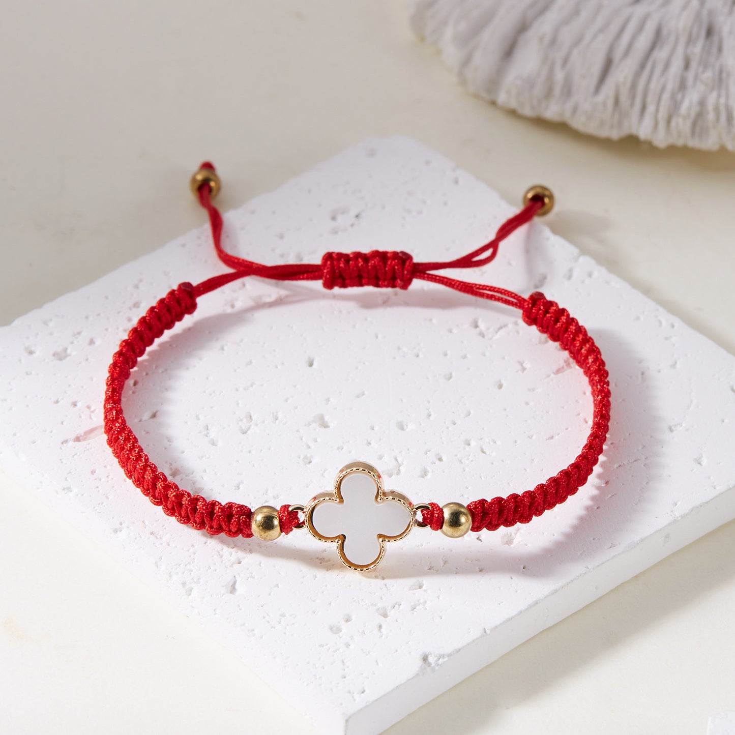 Women's Four-leaf Clover Woven Fashion Hand-woven Red Bracelets