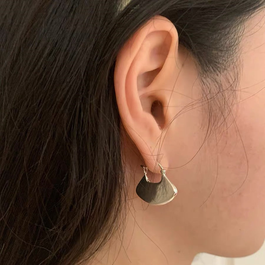 Simple Fan-shaped Ginkgo Leaf Small Ear Earrings