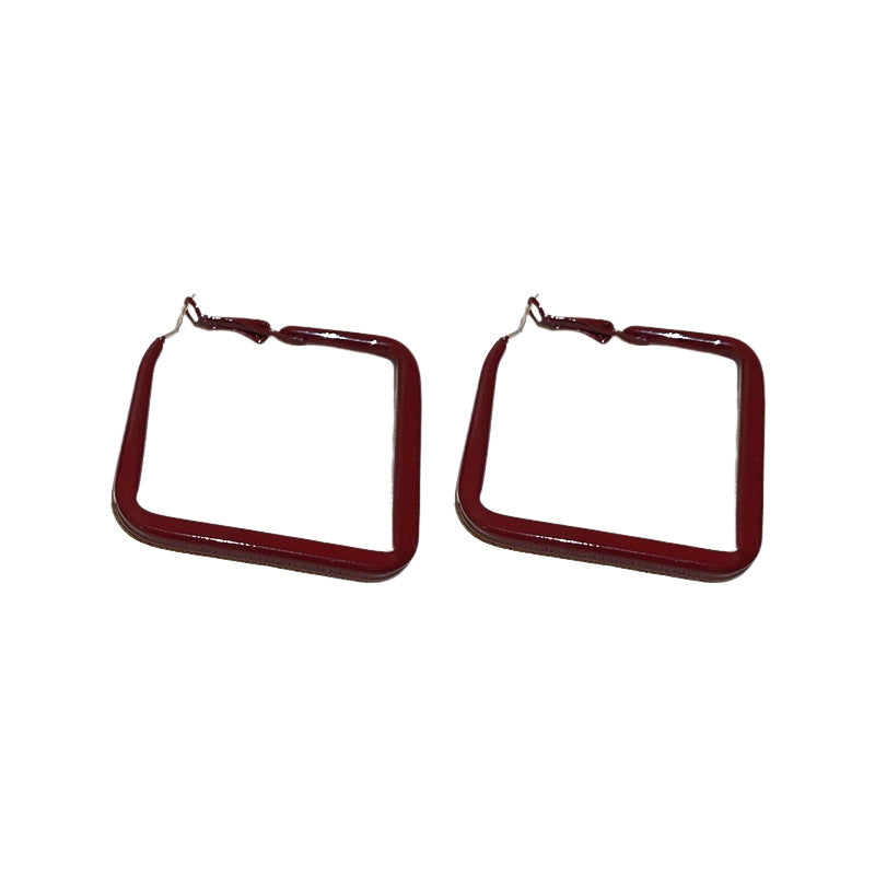 Women's Rhombus Spray Paint Eardrop Exaggerated Design Earrings