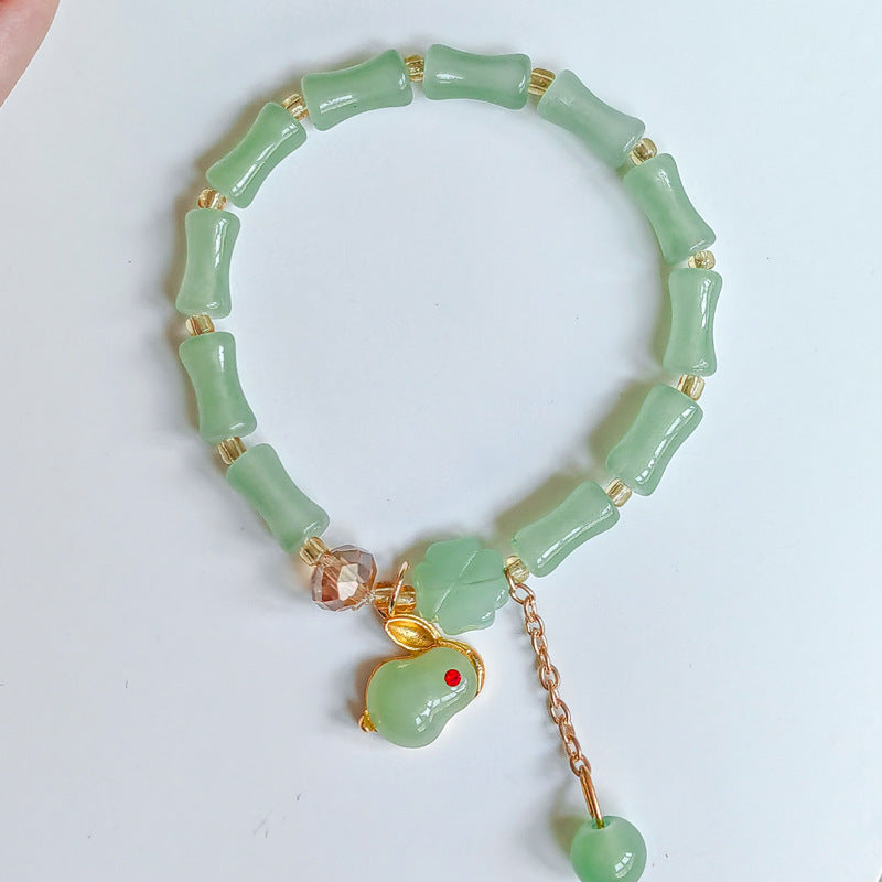 Children's Peace Buckle Bamboo Chinese Style Clover Bracelets