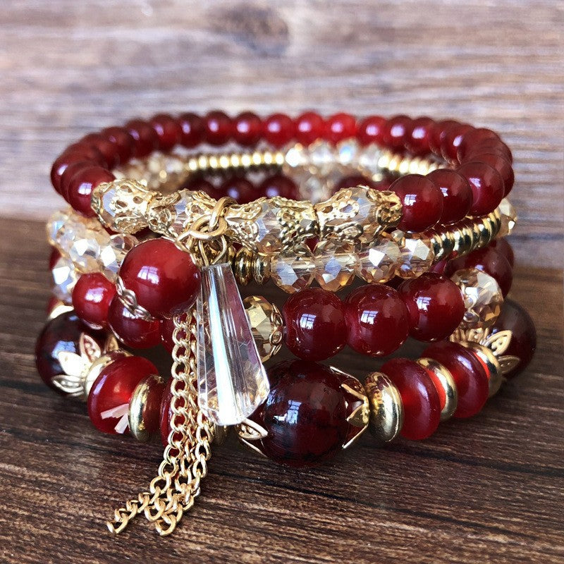 Slouchy Bohemian Style Creative Beaded Crystal Bracelets