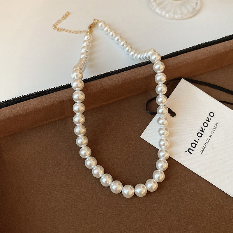 French Laziness Pearl Female Niche High Necklaces