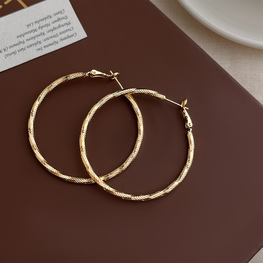 Women's Minimalist Exaggerated Big Ear Fashionable Temperament Personalized Cold Style Simple Earrings