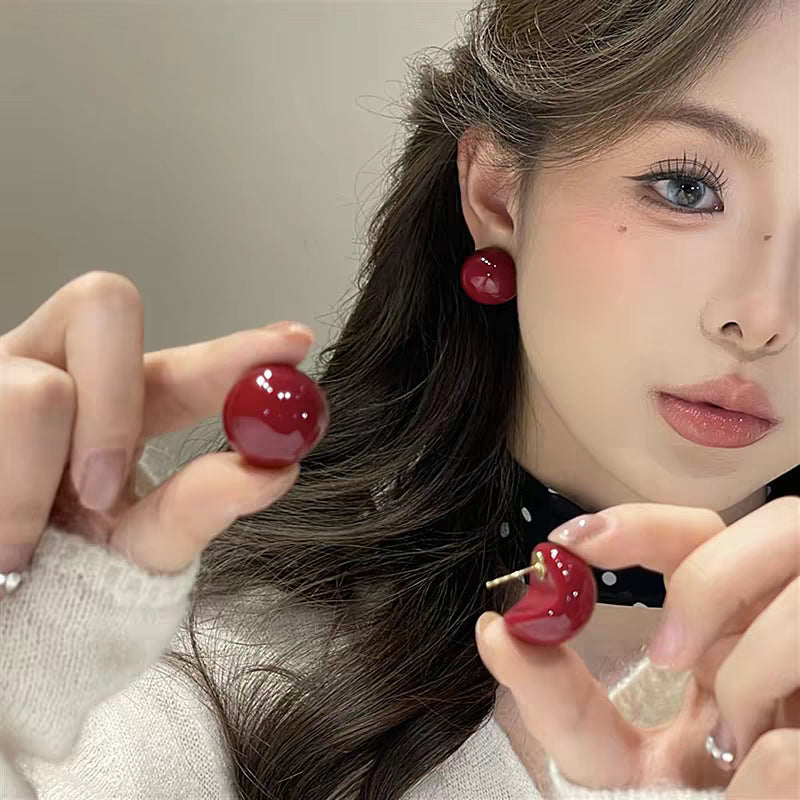 Women's Pearl Semicircle Large Elegant Light Luxury Minority High-grade Sense Stud Earrings