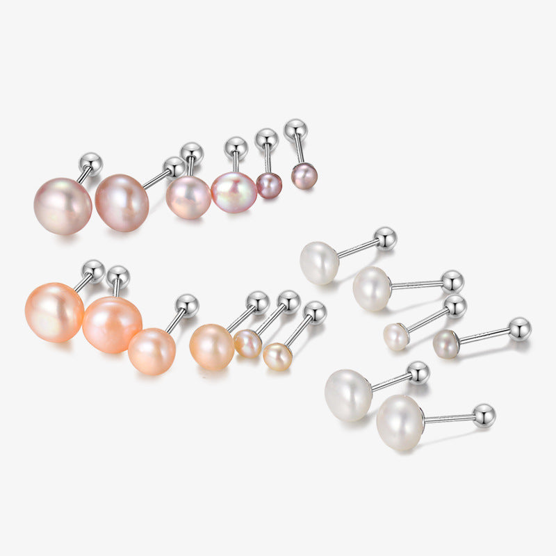 Women's Bao Sterling Sier Natural Freshwater Pearl Ear Simple Niche Earrings