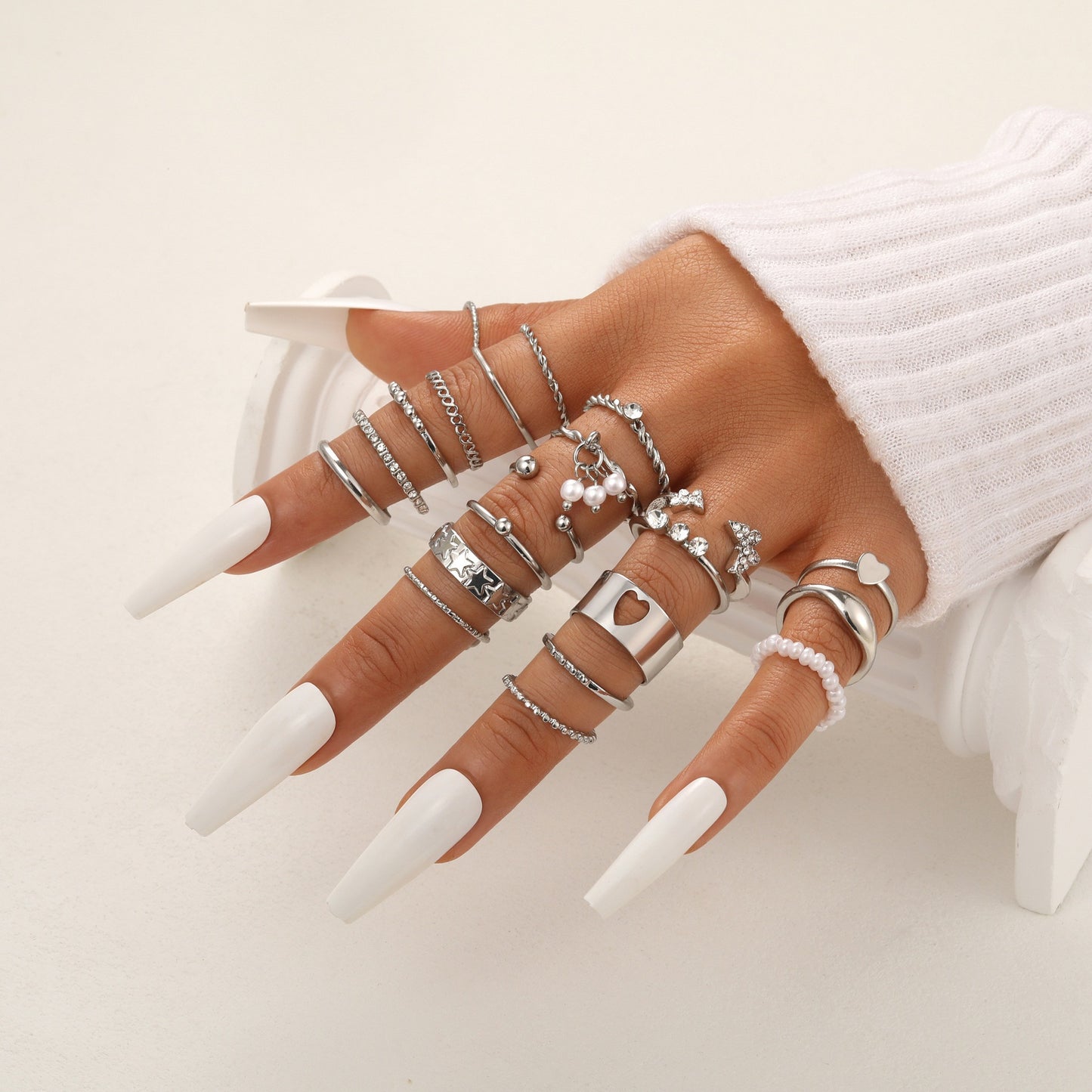 Women's Butterfly Loving Heart With Opening Fashion Rings