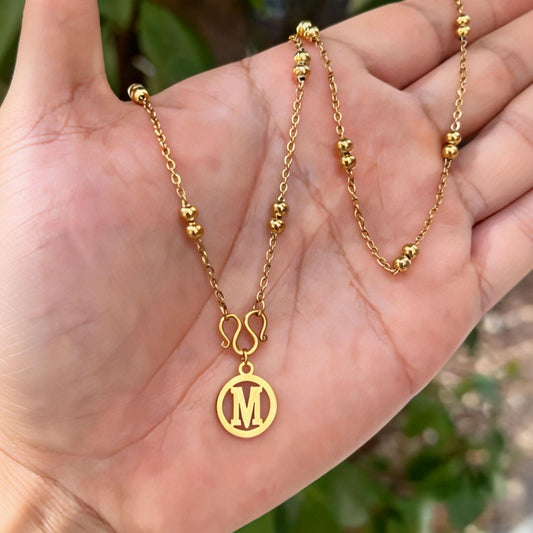 Women's Personalized Stainless Steel Letters Gold-plated Sier Necklace