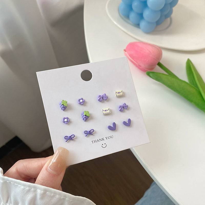 Niche Gentle Cute Sier Needle Ear Earrings