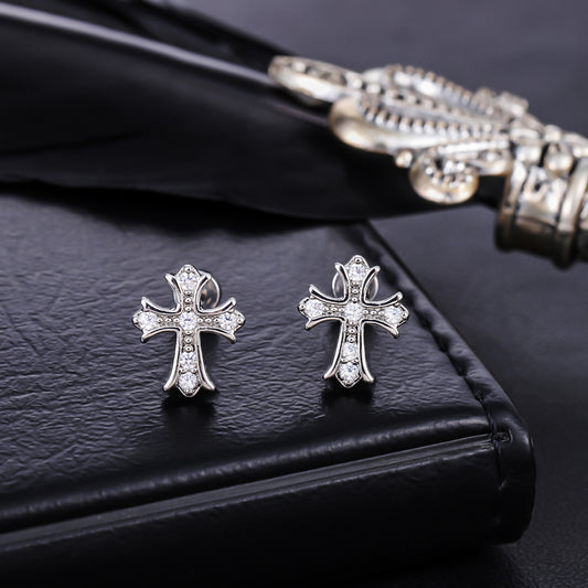 Women's & Men's Cross Zircon Light Luxury High-grade Ear Bone Niche Personality Stud Earrings