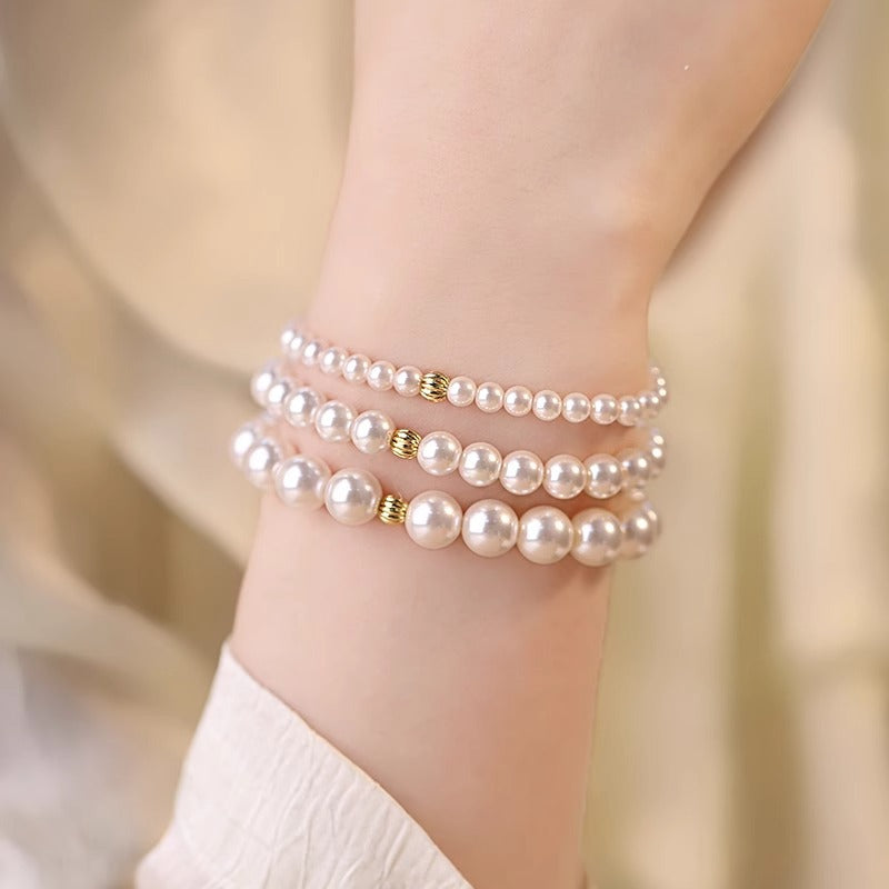 Design Golden Balls Glass Pearl Fashion Bracelets