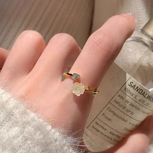 Sterling Sier Chic Rose Forefinger Adjustable Rings