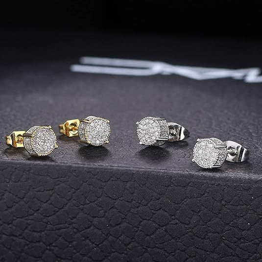 Women's & Men's Zircon Stainless Steel Versatile High Sense Stud Earrings
