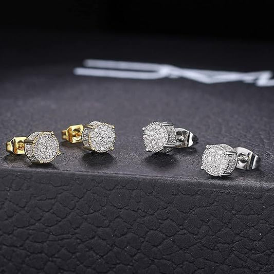 Women's & Men's Zircon Stainless Steel Versatile High Sense Stud Earrings