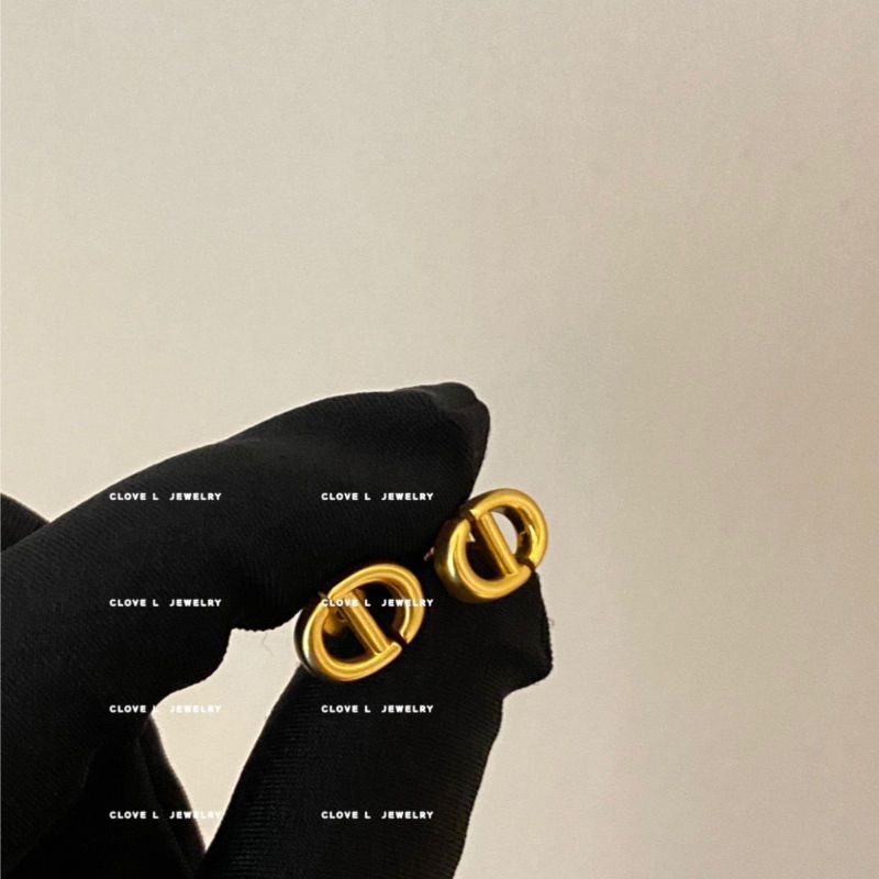 Mini Metal Matte Gold Alphabet Letter Everyday Joker Stud Earrings