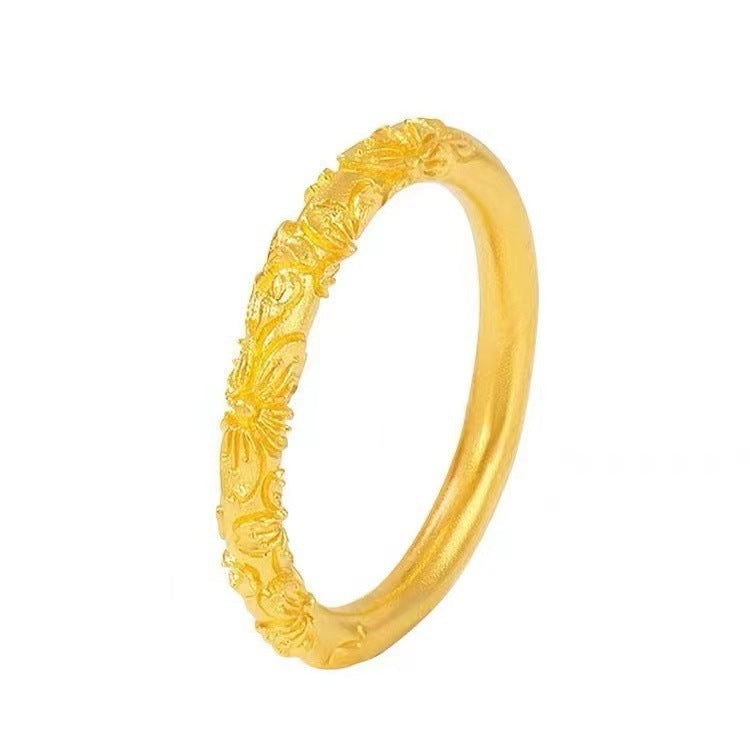 Women's Bauhinia High-grade Design Ancient Gold Simple Rings