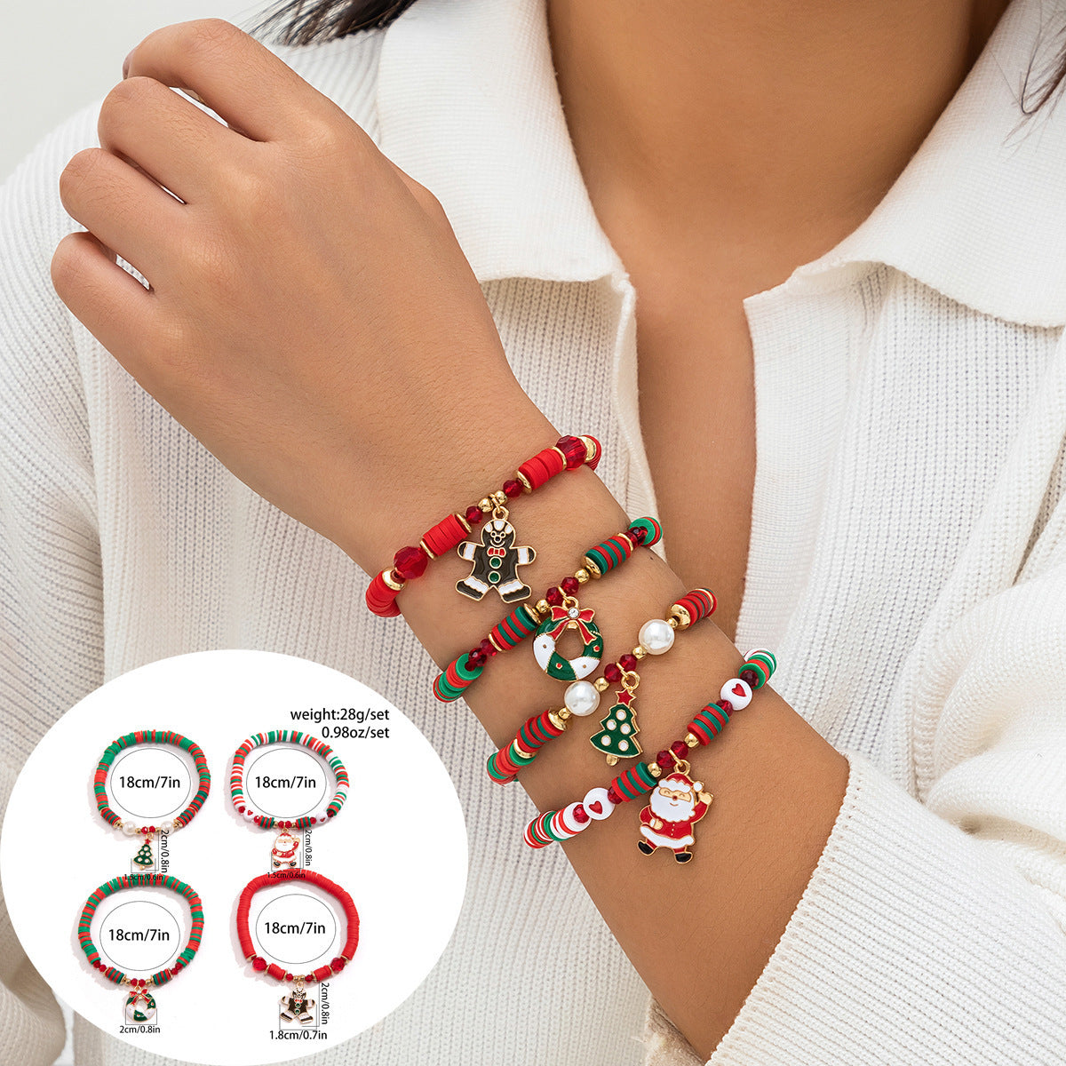 Women's Holiday Gift Santa Claus Suits Snowman Bracelet