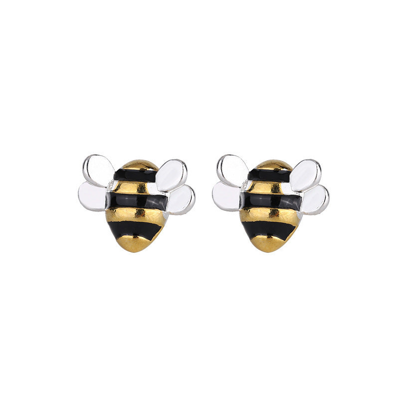 Ear Female Sweet Temperamental Mini Stereo Stud Earrings