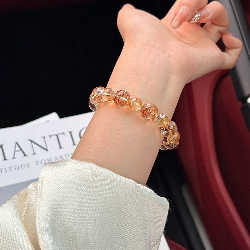 Gold Foil Plastic Flower Yellow Tower Crystal Series Female Affordable Bracelets