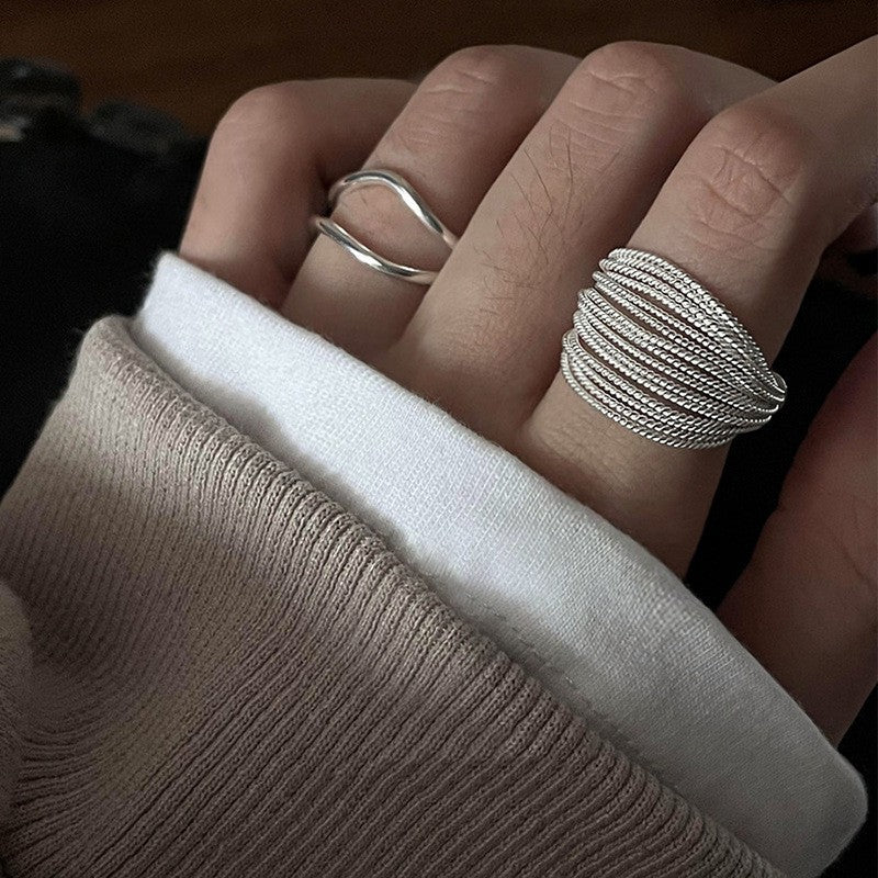 Fashion Trendy Layered Female Super Line Girlfriends Exaggerated Ring