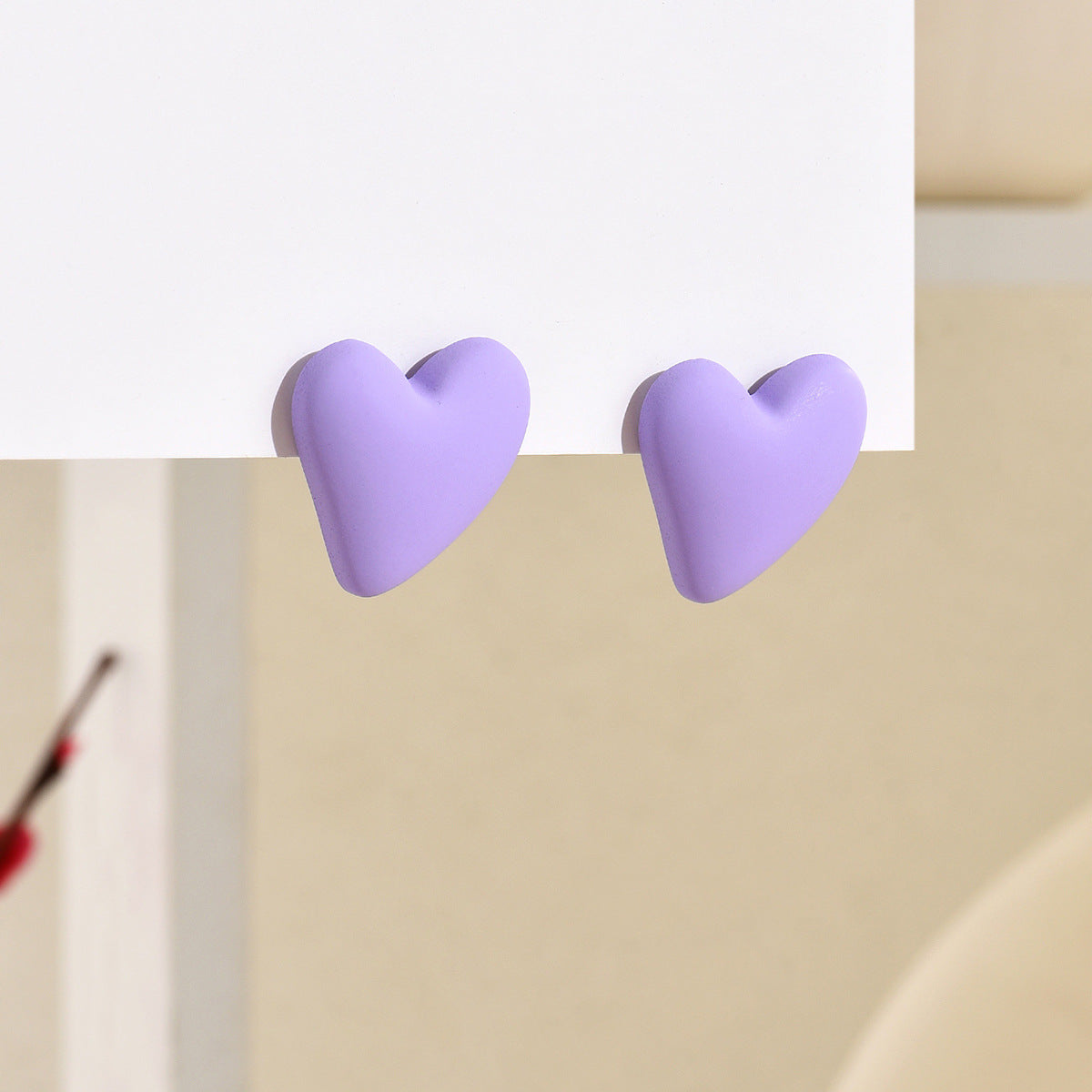 Color Small Love Valentine's Day Simple Fashion Acrylic Earrings