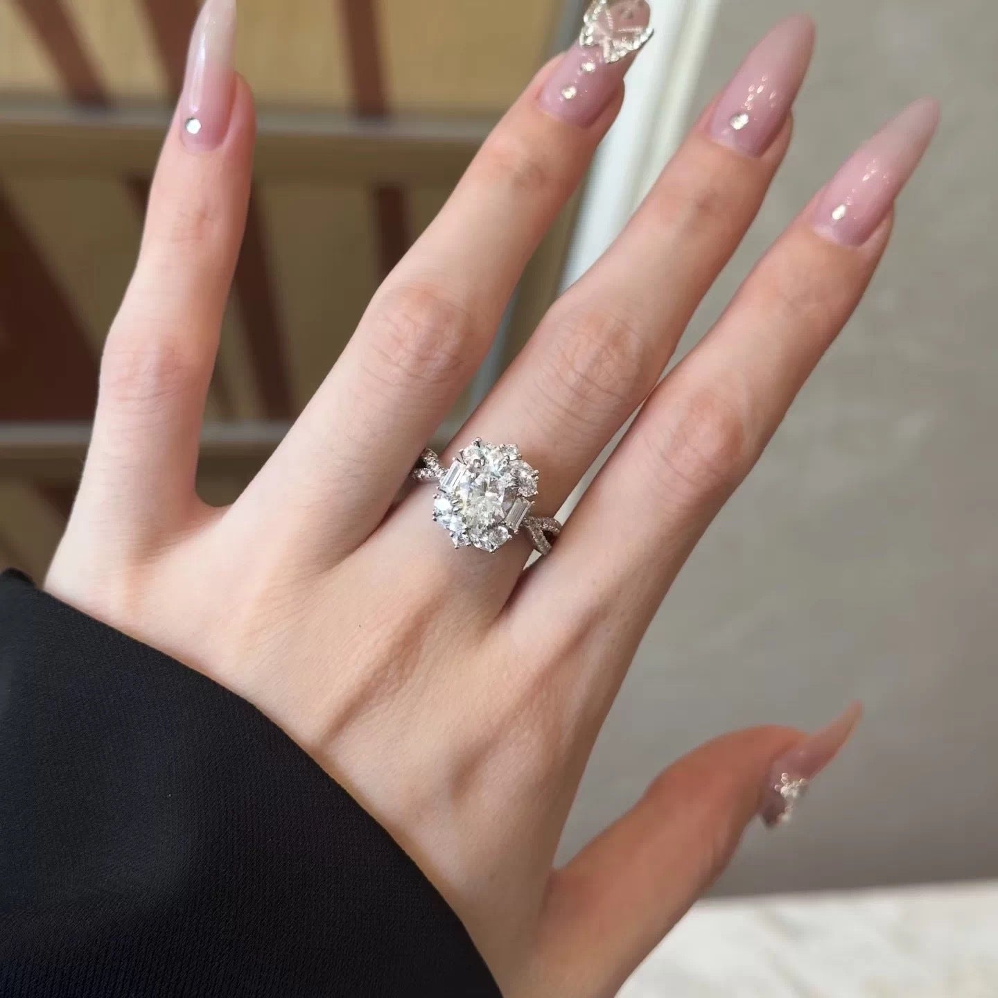 High Sense Graceful Fashionable Zircon Index Ring
