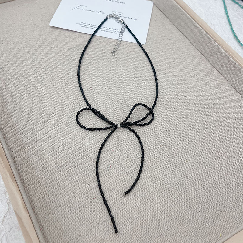 Sweet Cool Hot Fried Street Bow Female Elegance Cold Wind Necklace