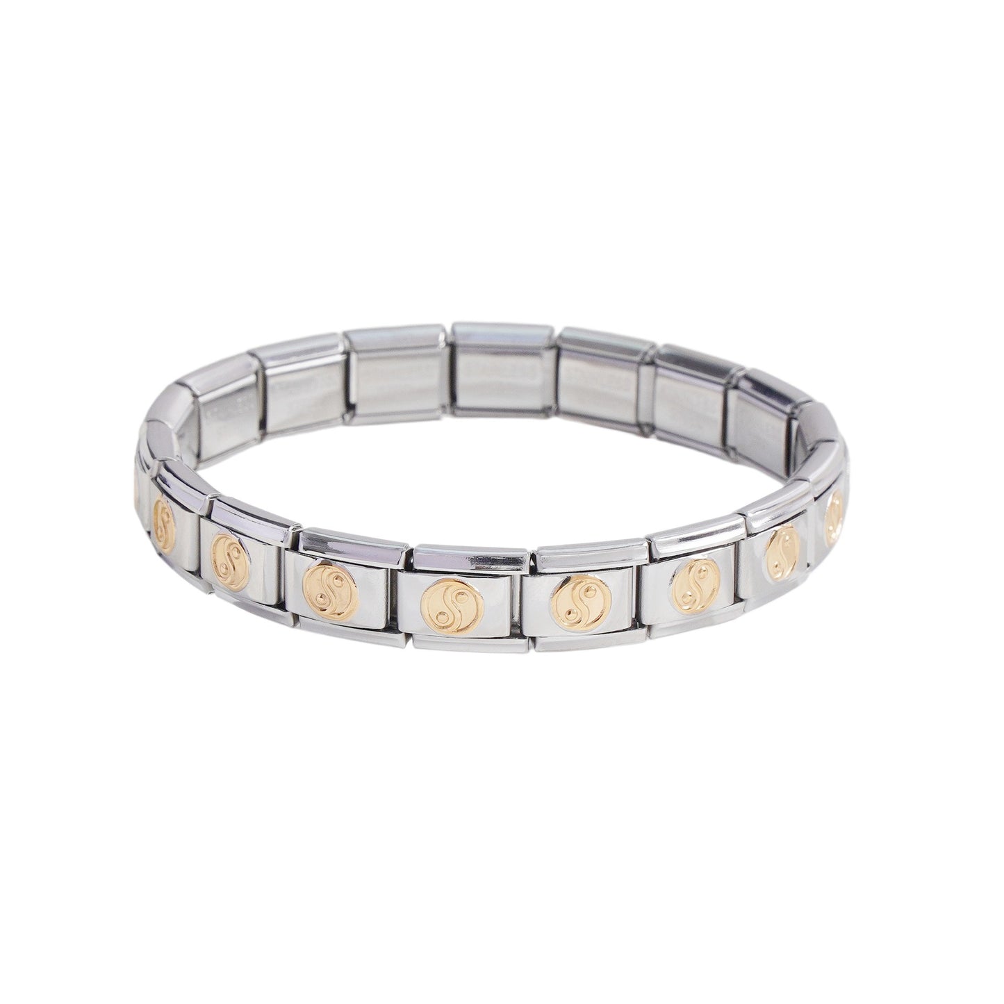 Steel Module Elastic Vacuum Plating Real Gold Bracelet