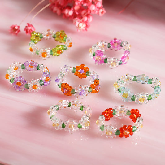 String Beads Stretch Candy Color Rice Rings