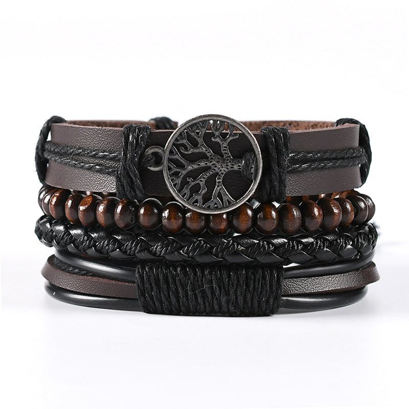 Women's & Men's Ornament Simple Hand Woven Rope Leather Bracelets