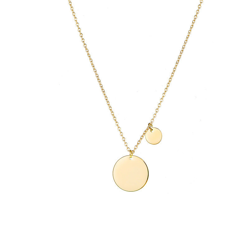 Women's Round Titanium Steel Simple Stainless Single-layer Clavicle Necklace